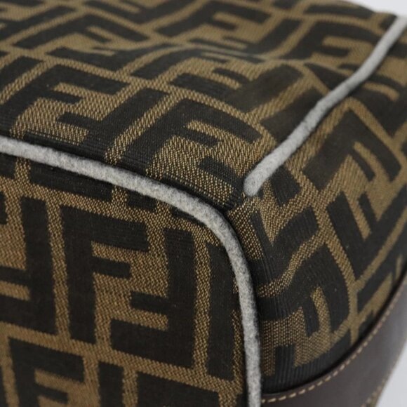 FENDI Zucca Canvas Vanity Hand Bag Black Brown Auth 146506 - Picture 4 of 16
